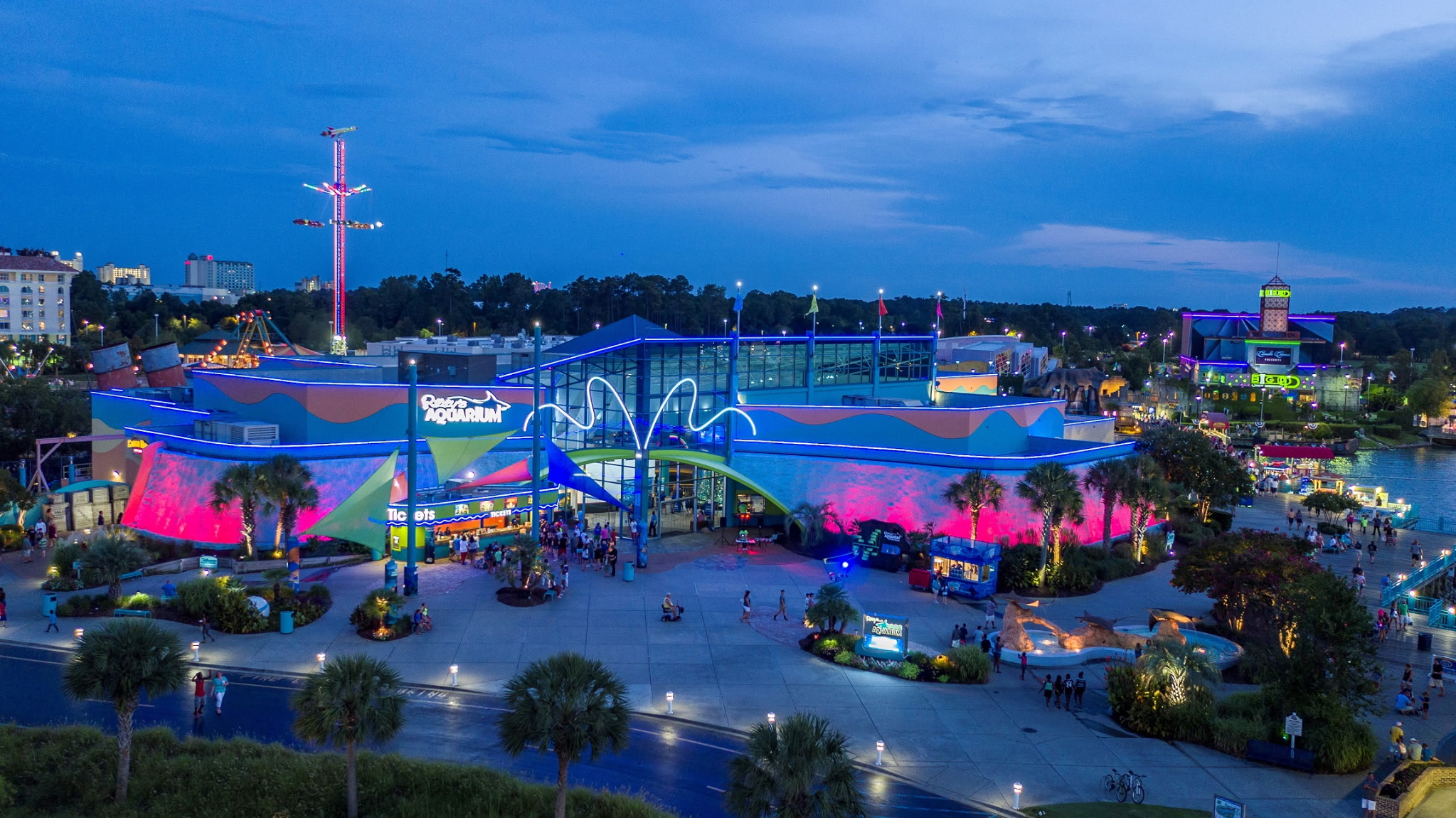Fire sprinkler work at Ripley's Aquarium, Broadway at the Beach